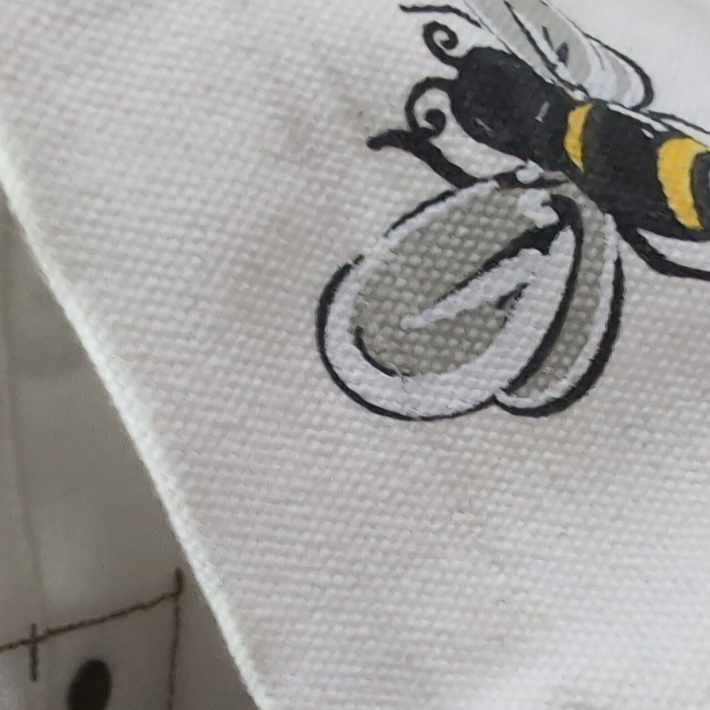 Bee Kind White and Brown Tote Bag - Picture 5 of 7
